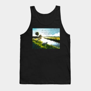 Christian Art Painting Psalm 23:2 Tank Top